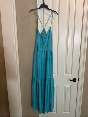 Women's Teal Maxi Sundress with Strappy Back